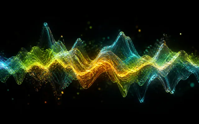 Colorful cinematic sound visualization